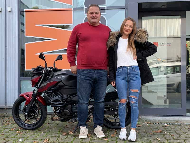 Unsere neue Kawasaki Z400 mit nur 73cm Sitzhöhe